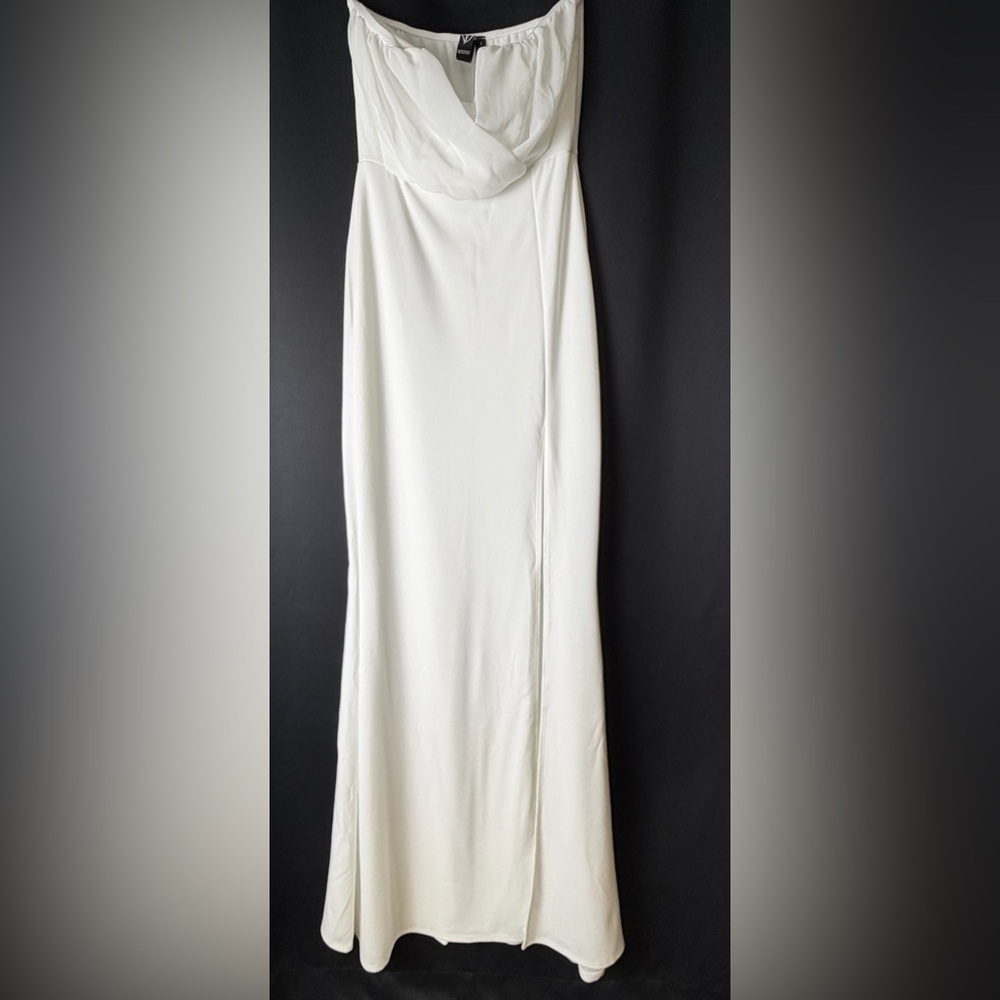 NWT Windsor White Strapless Maxi Dress Formal Prom Bridal Small